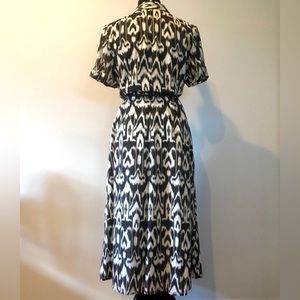 Talbots brown and white print dress